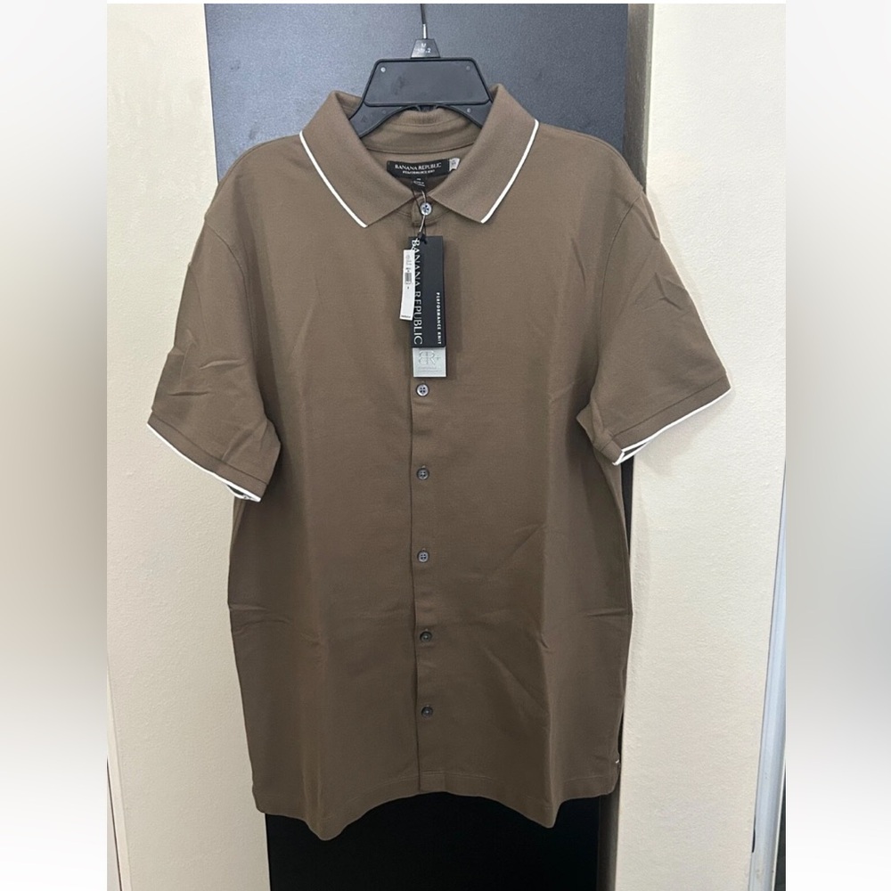Men Banana Republic Casual Shirt Olive Green size medium